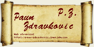 Paun Zdravković vizit kartica